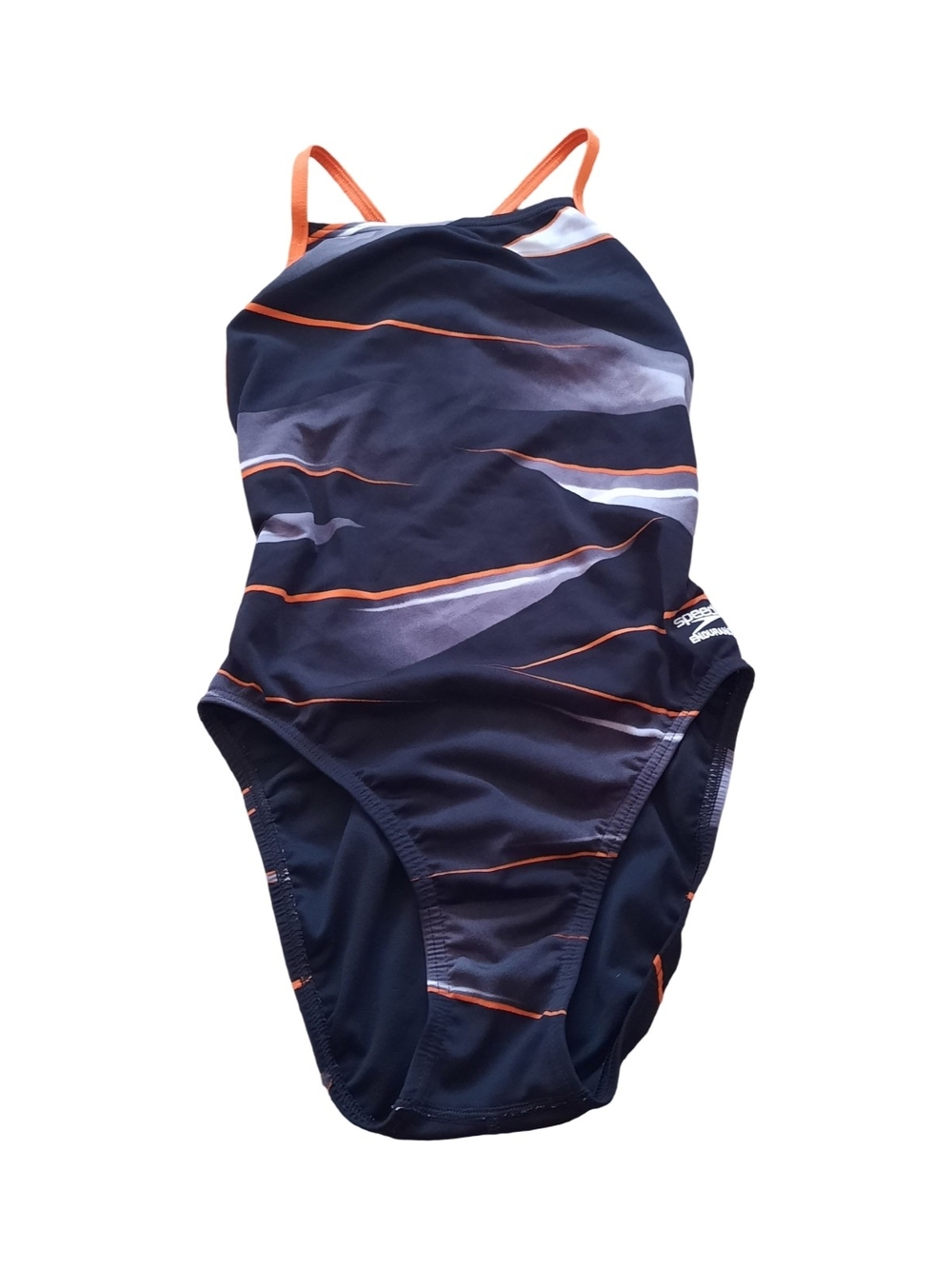 Speedo Black And Orange Sport One-Piece